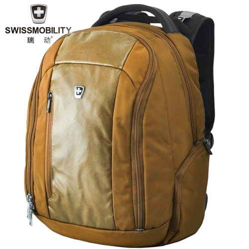 瑞动（SWISSMOBILITY）时尚商务休闲15寸电脑背包系列MT-5718-03T00双肩包书包棕色